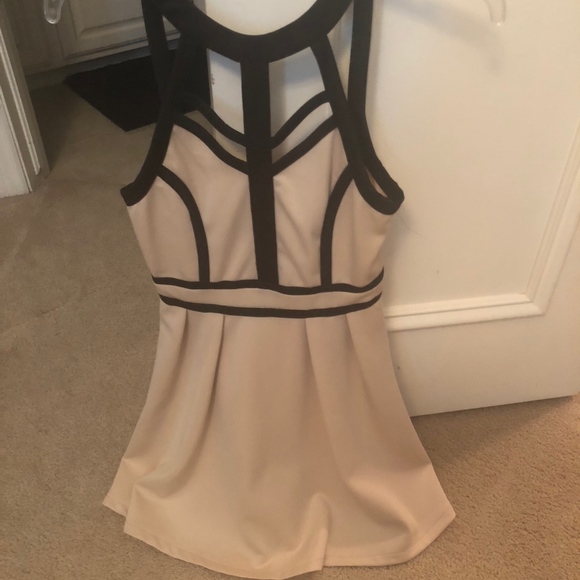 Zio Dresses & Skirts - Zio Tan and Black Cage Dress